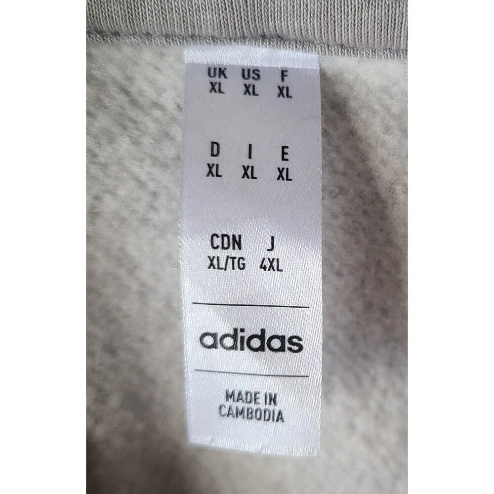 Adidas COPA Futbol Club Hoodie Mens XL Gray Soccer Football 3 Stripes Pullover
